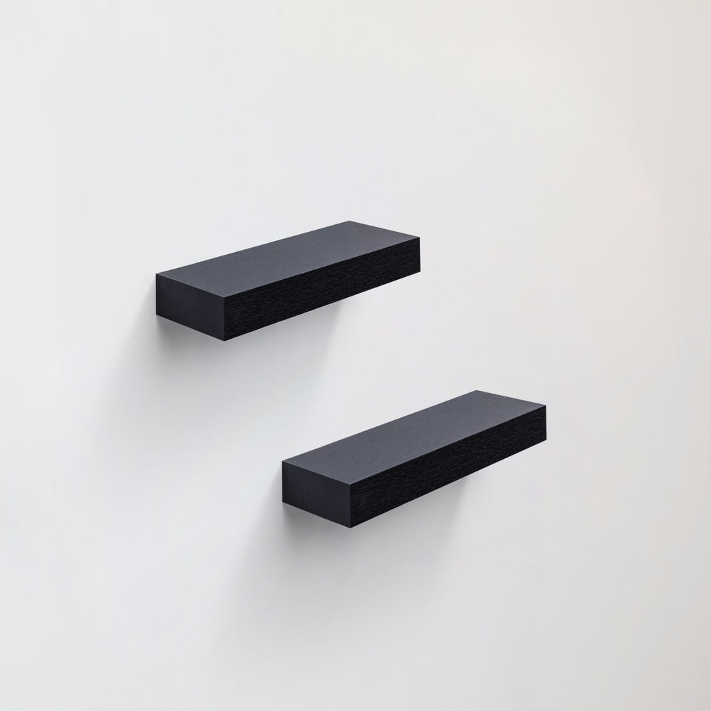 Floating Shelves  14.96 Wall Mounted Wood Shelves For Bathroom, Bedroom, Living Room, Kitchen, Hanging Shelf For Books Storage Decor With Invisible Brackets, Black