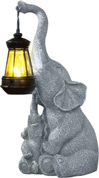Elephant Solar Light, Solar Elephant Figurine Light, Front Porch Decor, Solar Elephant Statue, Indoor Outdoor Solar Light, Solar Powered Garden Decor, Elephant Garden Ornament