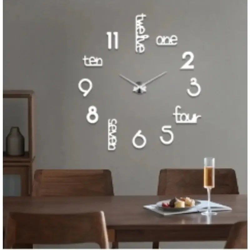 Huge Frameless Big Wall Clock, Modern Home Decoration, SuitGiant Frameless Wall Clock, Modern Home Decoration, Suitable For Living Room, Kitchen, Bedroom, Interior Decoration Giant Frameless Wall Cloc