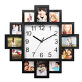 1Pc Photo Frame Clock Picture Collage 12-Picture Display Wall Clock Photowall Wall Hanging Home Decor For Valentines Day Gift