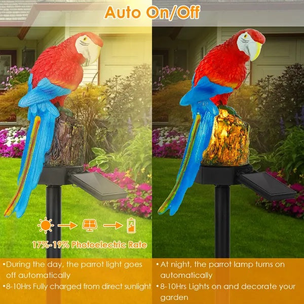 Solar Powered Parrot Garden Light IP65 Waterproof LED Parrot