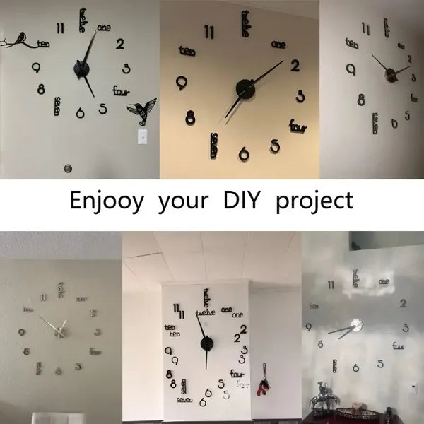 Huge Frameless Big Wall Clock, Modern Home Decoration, SuitGiant Frameless Wall Clock, Modern Home Decoration, Suitable For Living Room, Kitchen, Bedroom, Interior Decoration Giant Frameless Wall Cloc