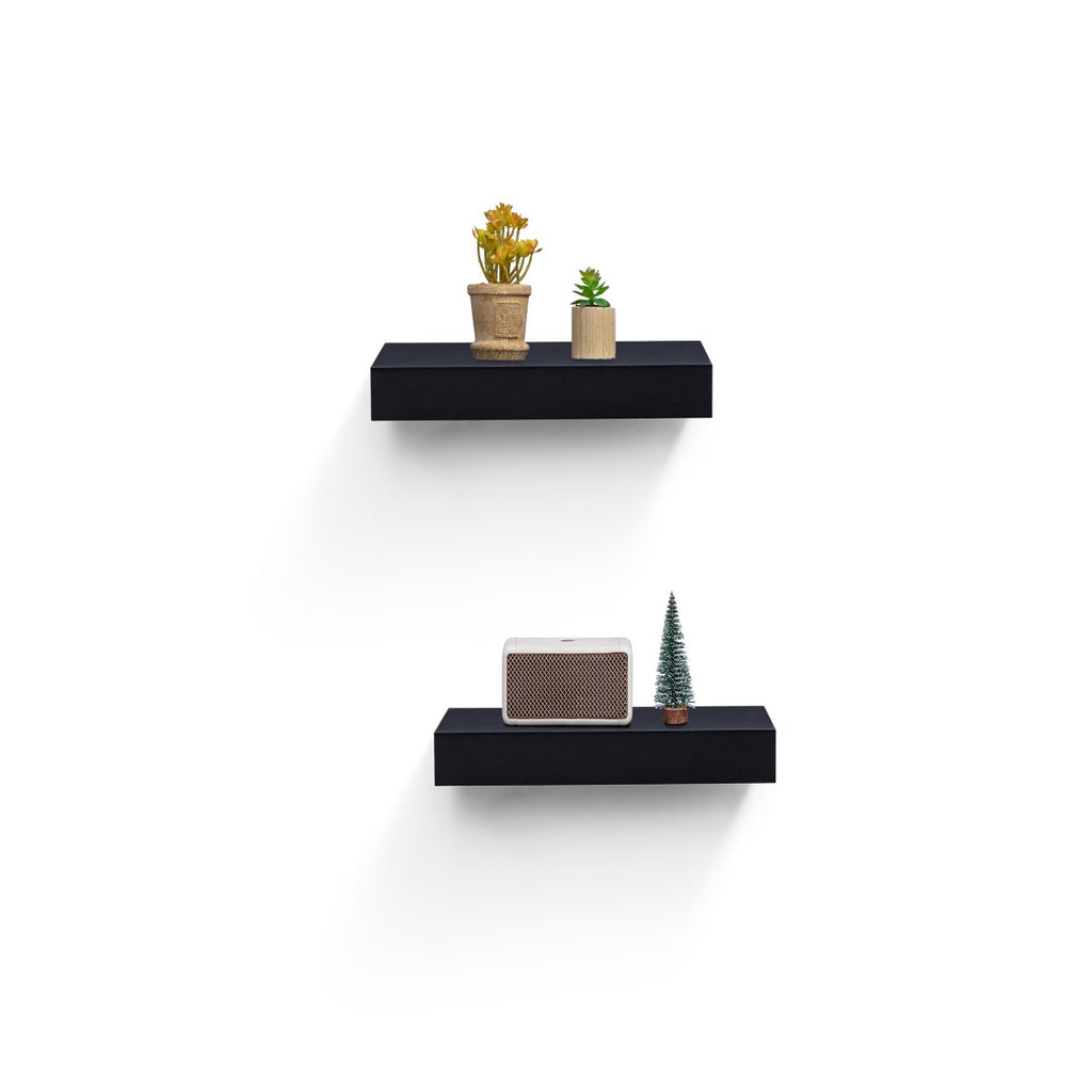 Floating Shelves  14.96 Wall Mounted Wood Shelves For Bathroom, Bedroom, Living Room, Kitchen, Hanging Shelf For Books Storage Decor With Invisible Brackets, Black