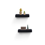 Floating Shelves  14.96 Wall Mounted Wood Shelves For Bathroom, Bedroom, Living Room, Kitchen, Hanging Shelf For Books Storage Decor With Invisible Brackets, Black
