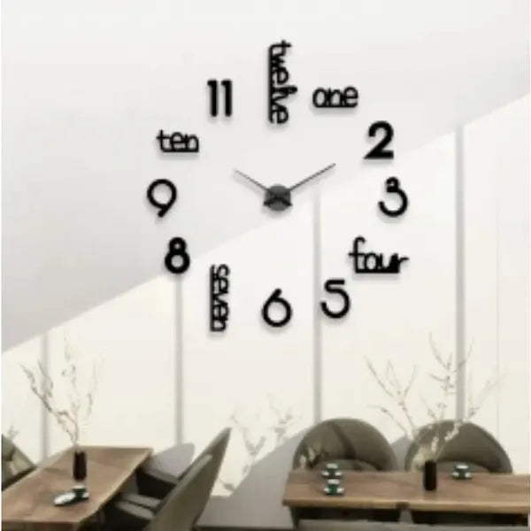 Huge Frameless Big Wall Clock, Modern Home Decoration, SuitGiant Frameless Wall Clock, Modern Home Decoration, Suitable For Living Room, Kitchen, Bedroom, Interior Decoration Giant Frameless Wall Cloc